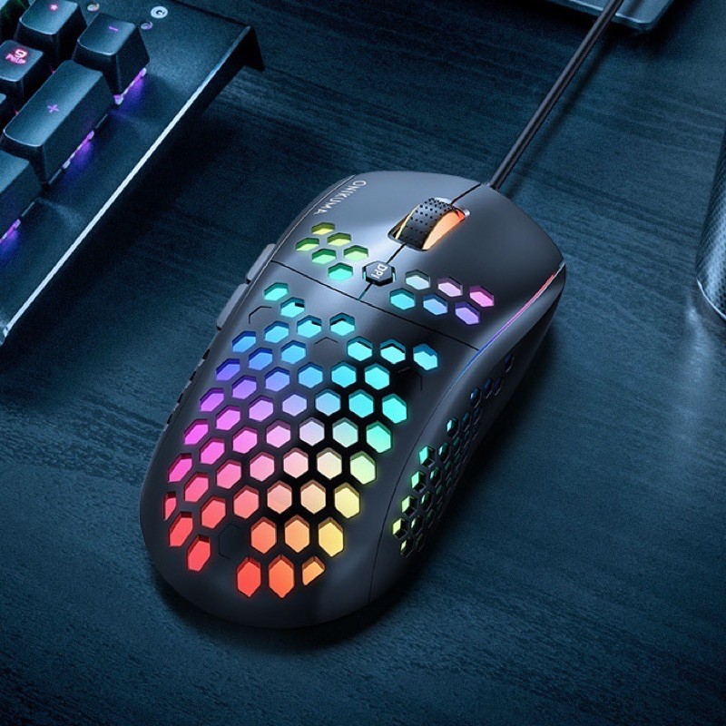 TWOLF G540 Gaming Mouse USB Wired 6 Buttons Holes Breathing