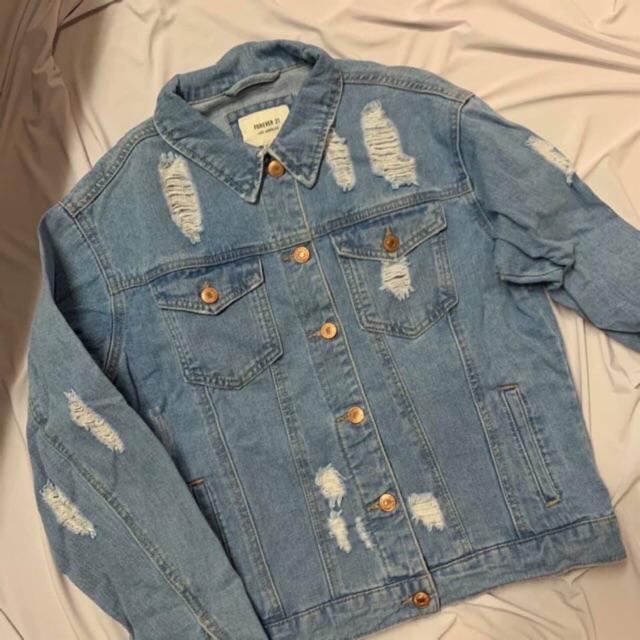 cheap distressed denim jacket
