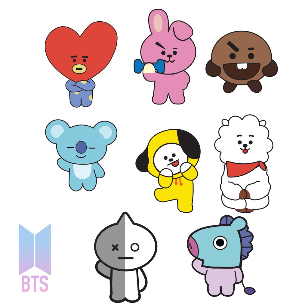 BTS BT21 Line Friends Stickers (2 Inch Sticker Size) | Shopee Philippines