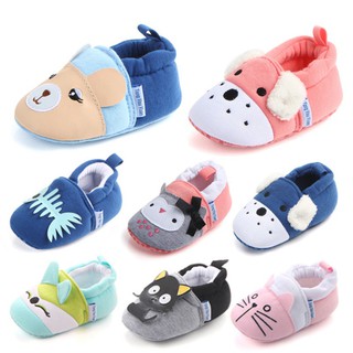 Baby Shoes Newborn Cotton Crib Boy Girls Infant Cute Bear Animal Warm Shoes Soft Bottom Non-slip Shoe First Walkers Shoe for 0-12 Months