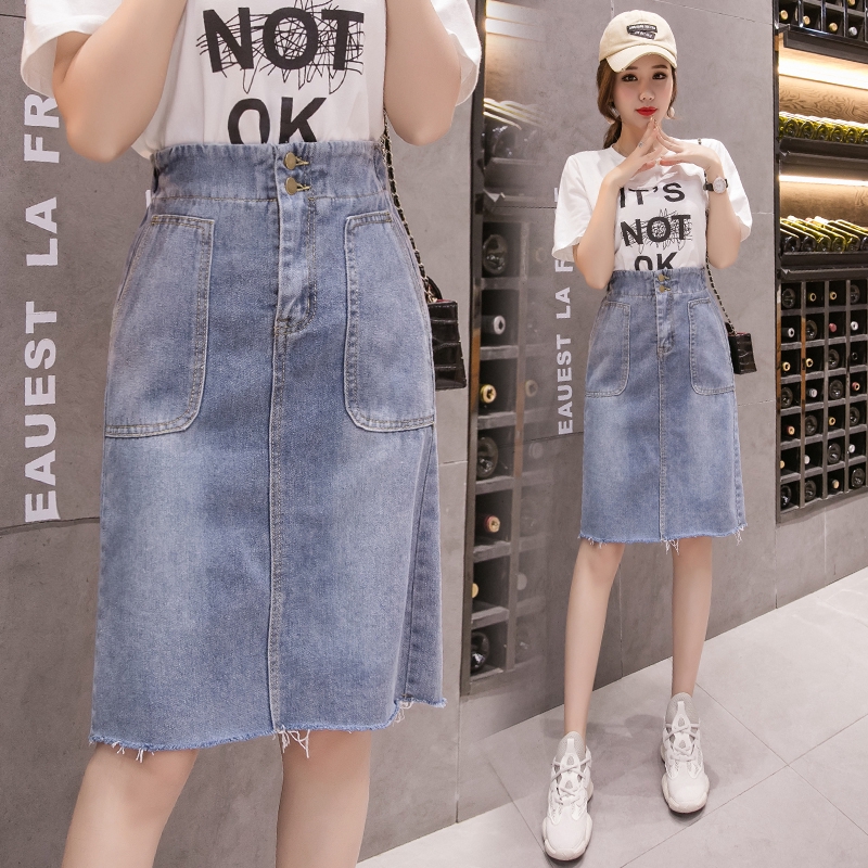mid length denim skirts designs