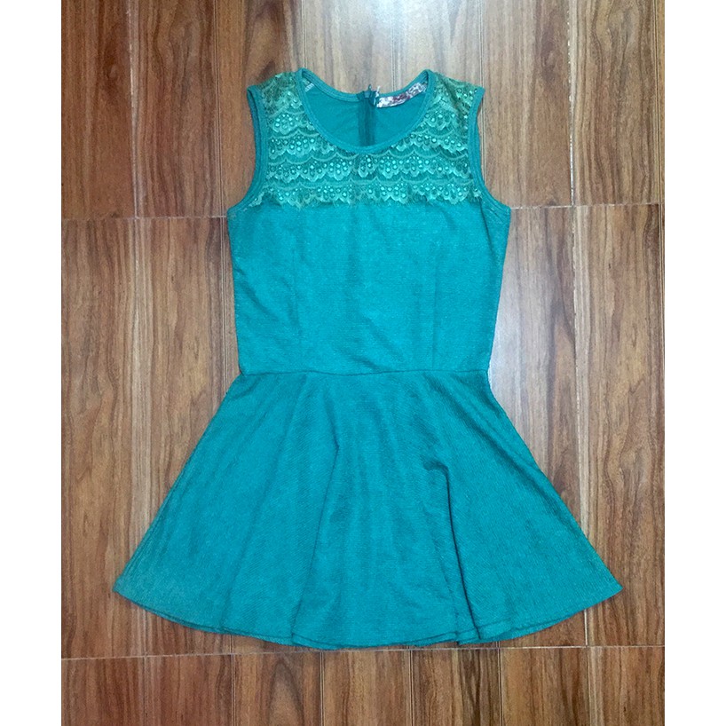 teal sleeveless dress