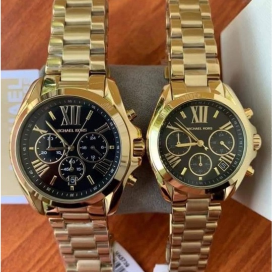 Us Quality Michael Kors Bradshaw Gold Black Watch | Shopee Philippines