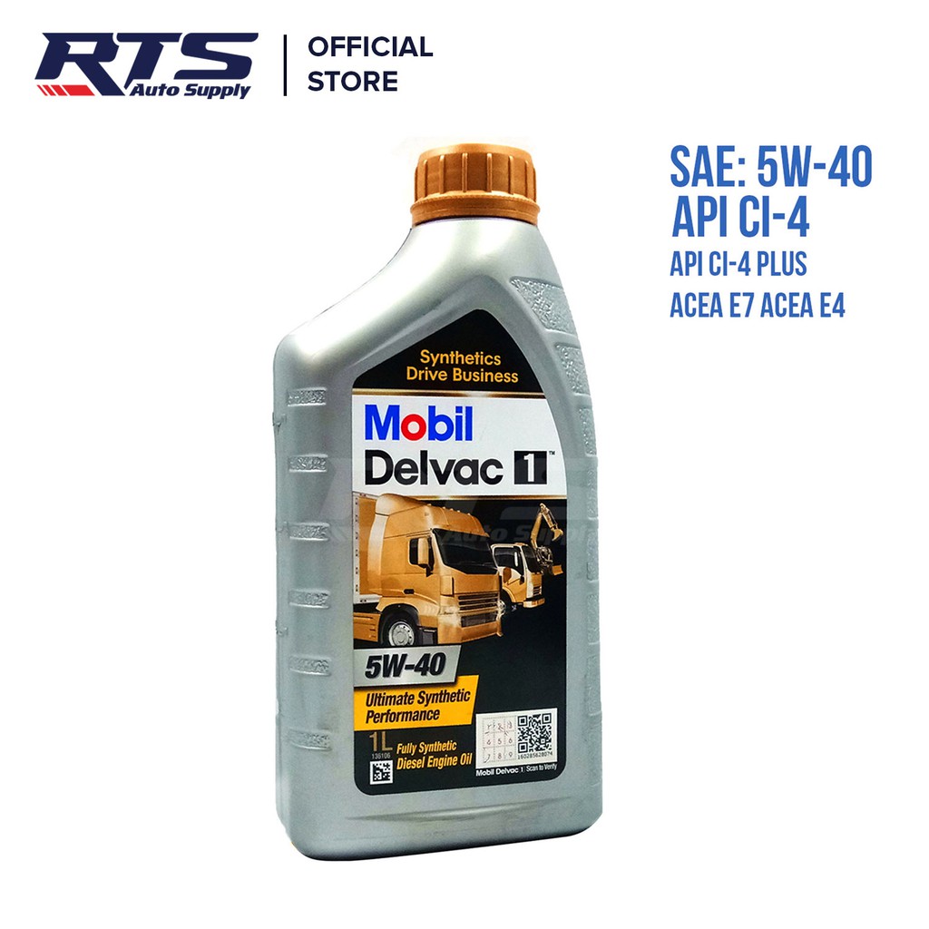 Mobil Delvac 1 5w40 5w-40 Fully Synthetic Diesel Engine Oil 1 Liter ...