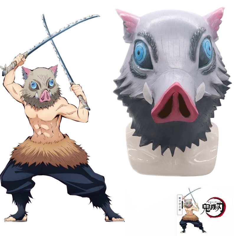 Ready Stock Demon Slayer Kimetsu No Yaiba Hashibira Inosuke Cosplay Costume Wild Boar Mask Prop Shopee Philippines