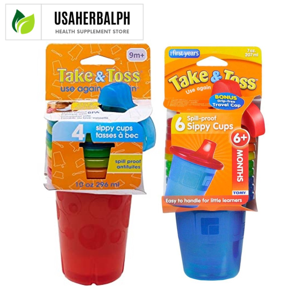 MONTHS SPILL PROOF NO PVC TRAVEL NEW THE FIRST YEARS TAKE & TOSS SIPPY CUPS 6 