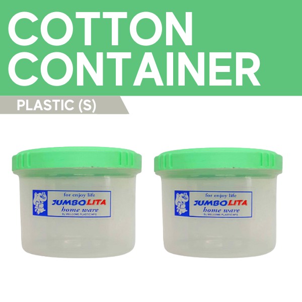 Cotton Container (Canister) Plastic Small (RANDOM COLOR) Shopee