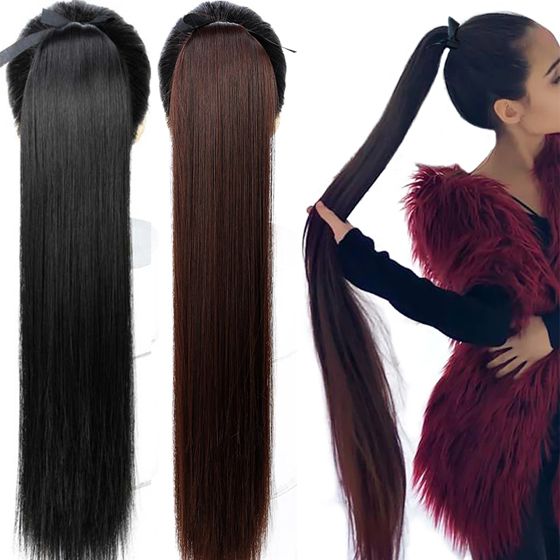 32inch Super Long Thicker Straight Hair ❤️ Clip In Ponytail Hairpiece  Synthetic Ponytail Extensions Beauty Hair | Shopee Philippines