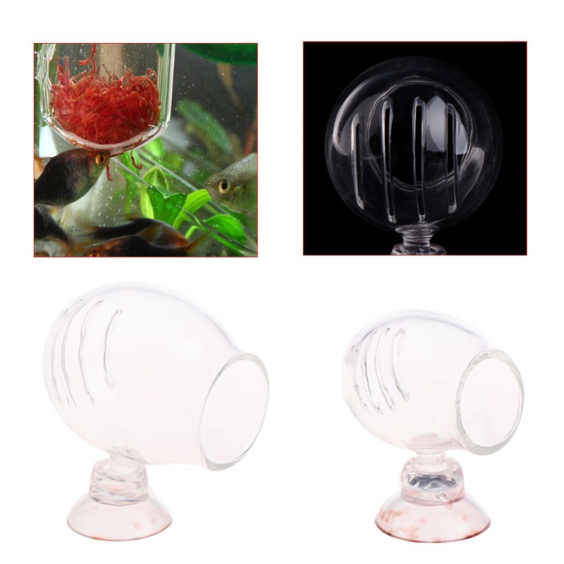 Yal Glass Feeding Cup Fish Feeder Brine Shrimp Eggs Red Worms