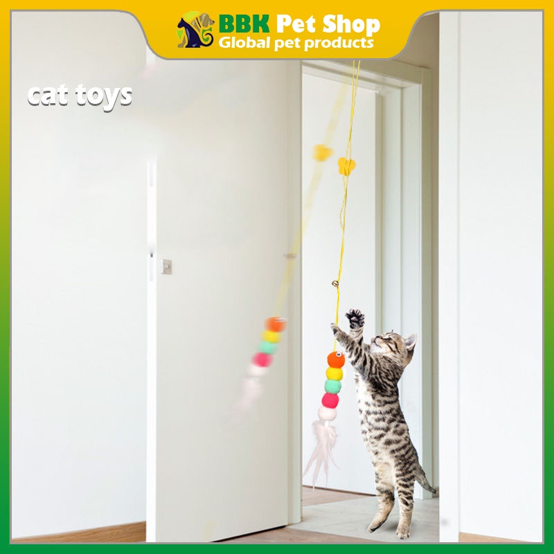 Teasing Cat Toys Feather Bells Sticks Hanging Doors Self Hey Relieving Boredom Shopee Philippines