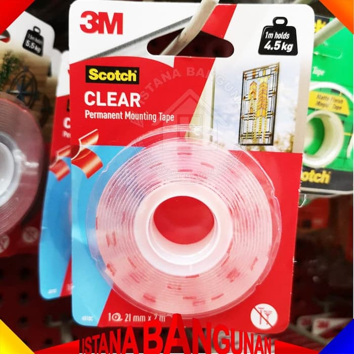 Scotch Clear Mounting Tape 3M 4010C 21mm X 2M Double Tape Limited