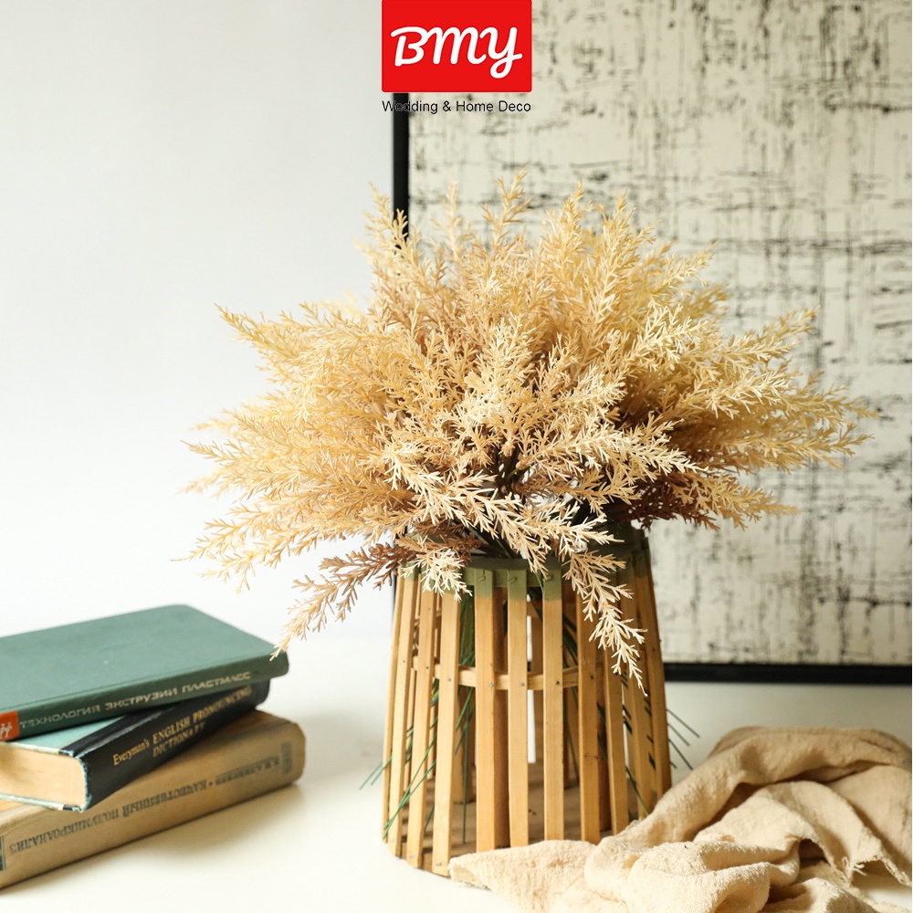 BMY 6pcs Bundle Artificial Smog Rime Simulation Flower Wheat Straw Plant Wheat Field Flower Art Wedding Home Decoration