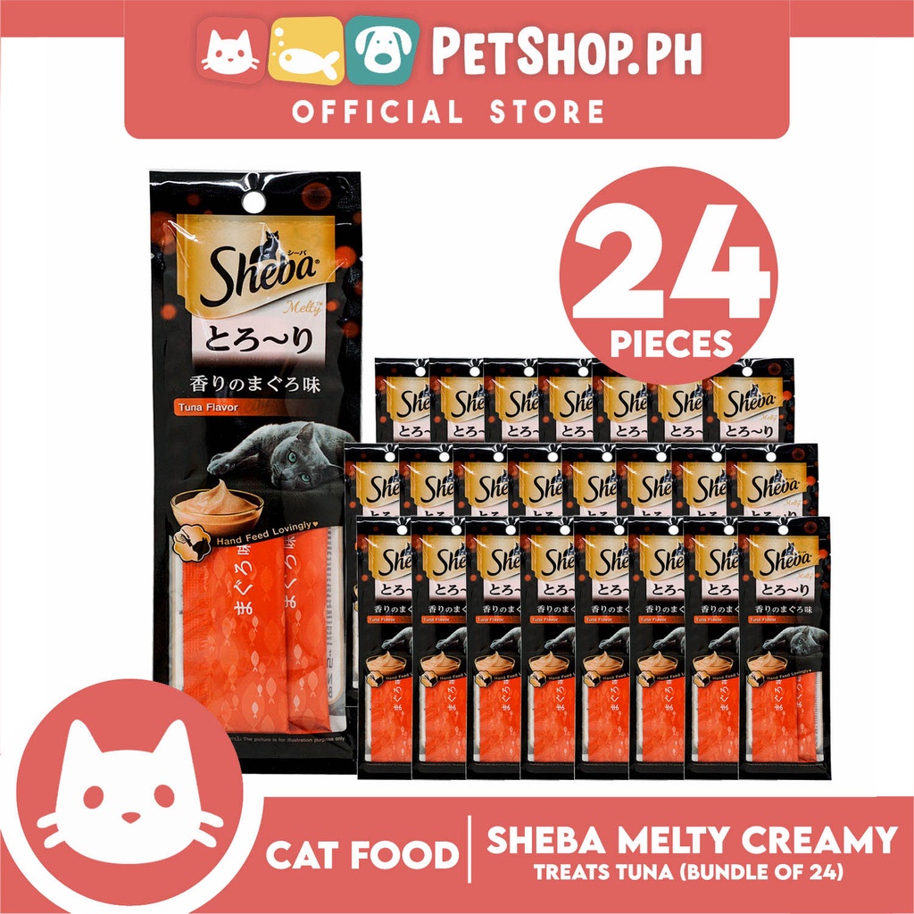 24pcs Sheba Melty Tuna Creamy Cat Treat 24g Premium Cat Snack Food