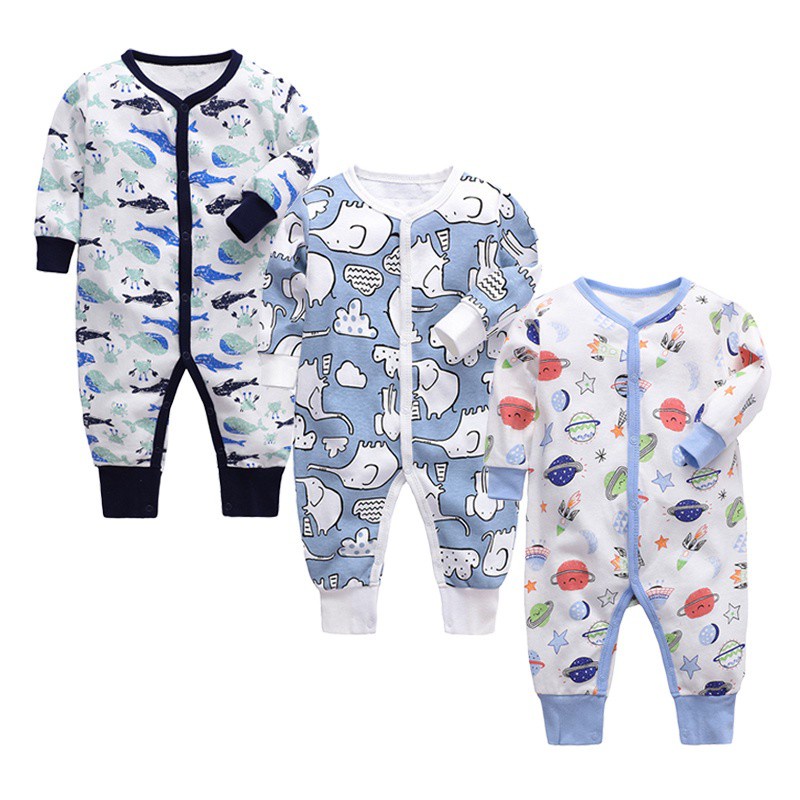 Newborn Infant Baby Boys Girls Romper Pajamas Cotton Long Sleeve Jumpsuit Autumn Toddler Clothes