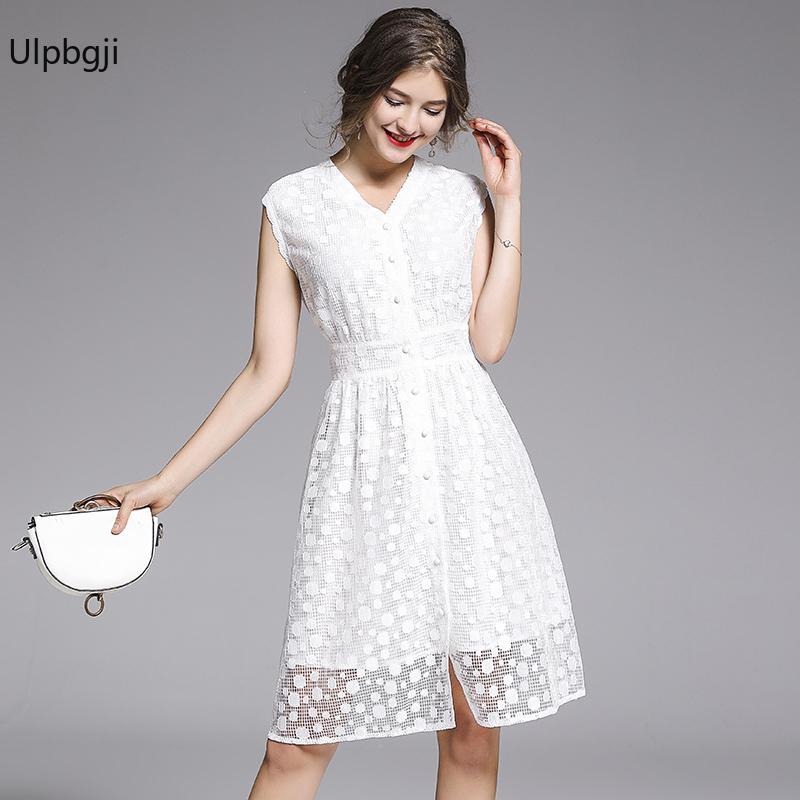 casual white lace dress