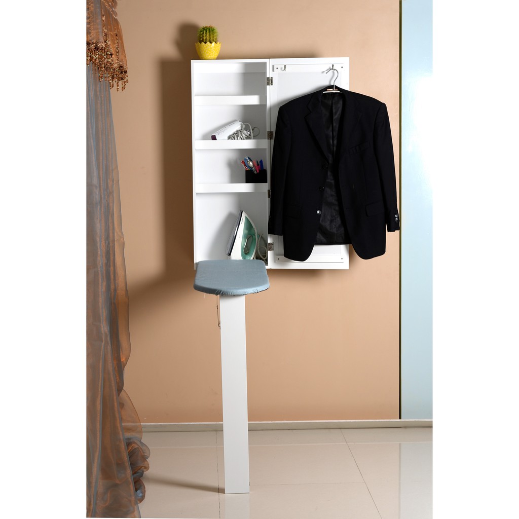 I R I S Space Saving Wall Mount Ironing Board Cabinet Shopee