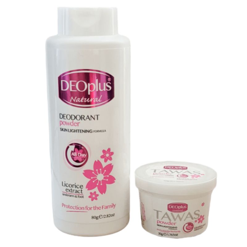 DEOplus Natural Pink Deodorant Underarm & Foot Powder / Tawas Skin