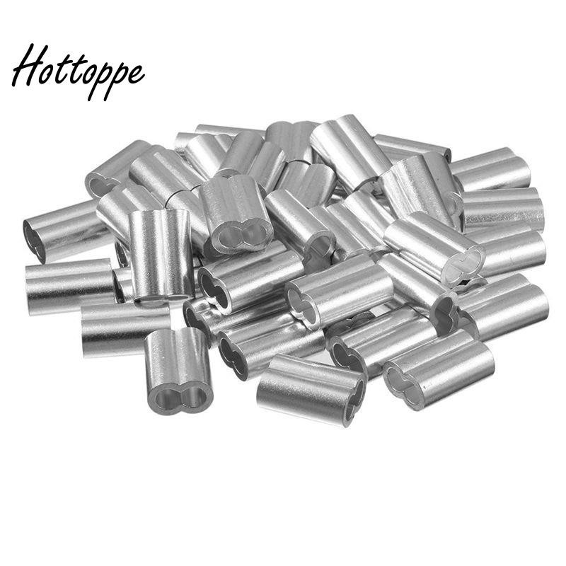 50pcs 1/4 inch (6mm) Diameter Wire Rope Aluminum Sleeves