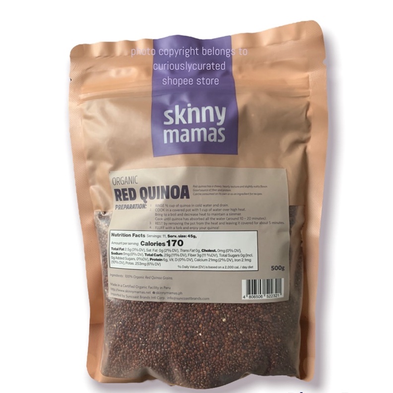 Skinny Mamas Organic Red Quinoa or Chia 500g Healthy Protein Fiber