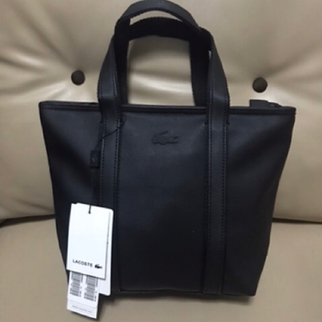 lacoste black tote bag