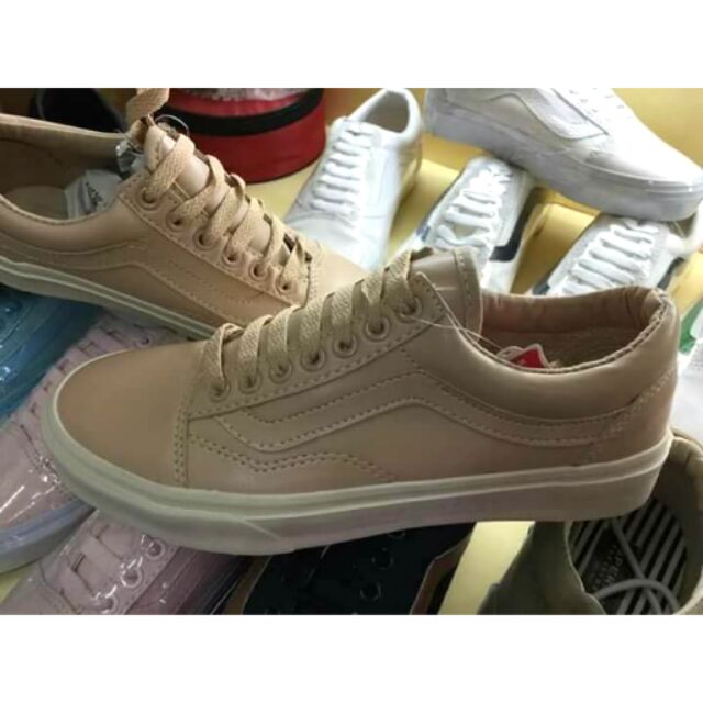 nude leather vans