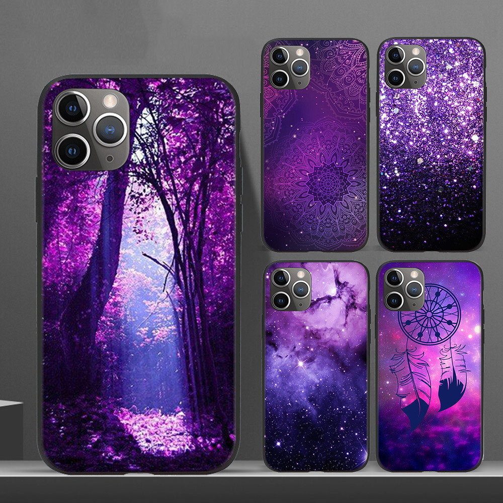 Purple Phone Case Iphone 11 Pro Max Soft Cases Tpu Iphone 12 Pro Max 12 Mini Se Wallpaper Phone Case Shopee Philippines