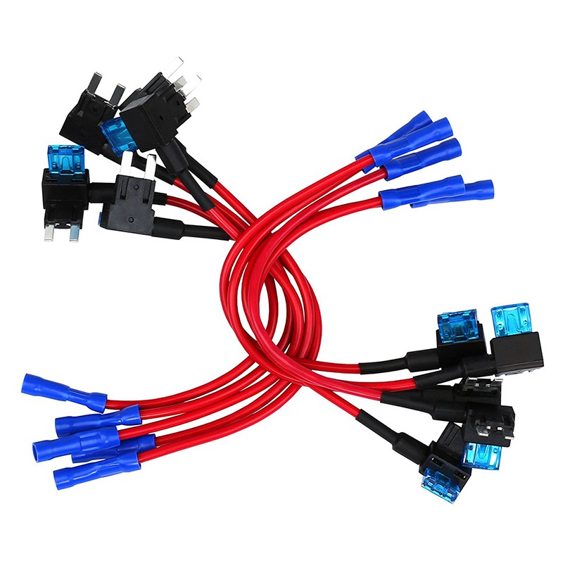 10 Pack - 12V Car Add-a-circuit Fuse TAP Adapter Mini ATM APM Blade Fuse Hold CH