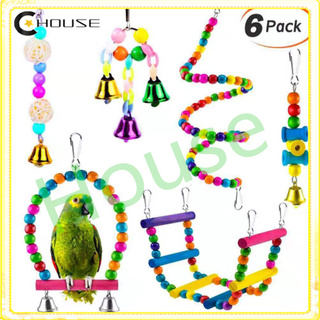 Cage Hanging Chew Bird Toy Parrot Parakeet Cockatiel Fun Swing Perch 