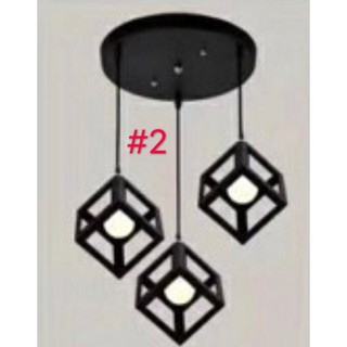 【Ready Stock】(Three free light bulbs) indoor vintage steel Pandent Lights  Chandelier #5