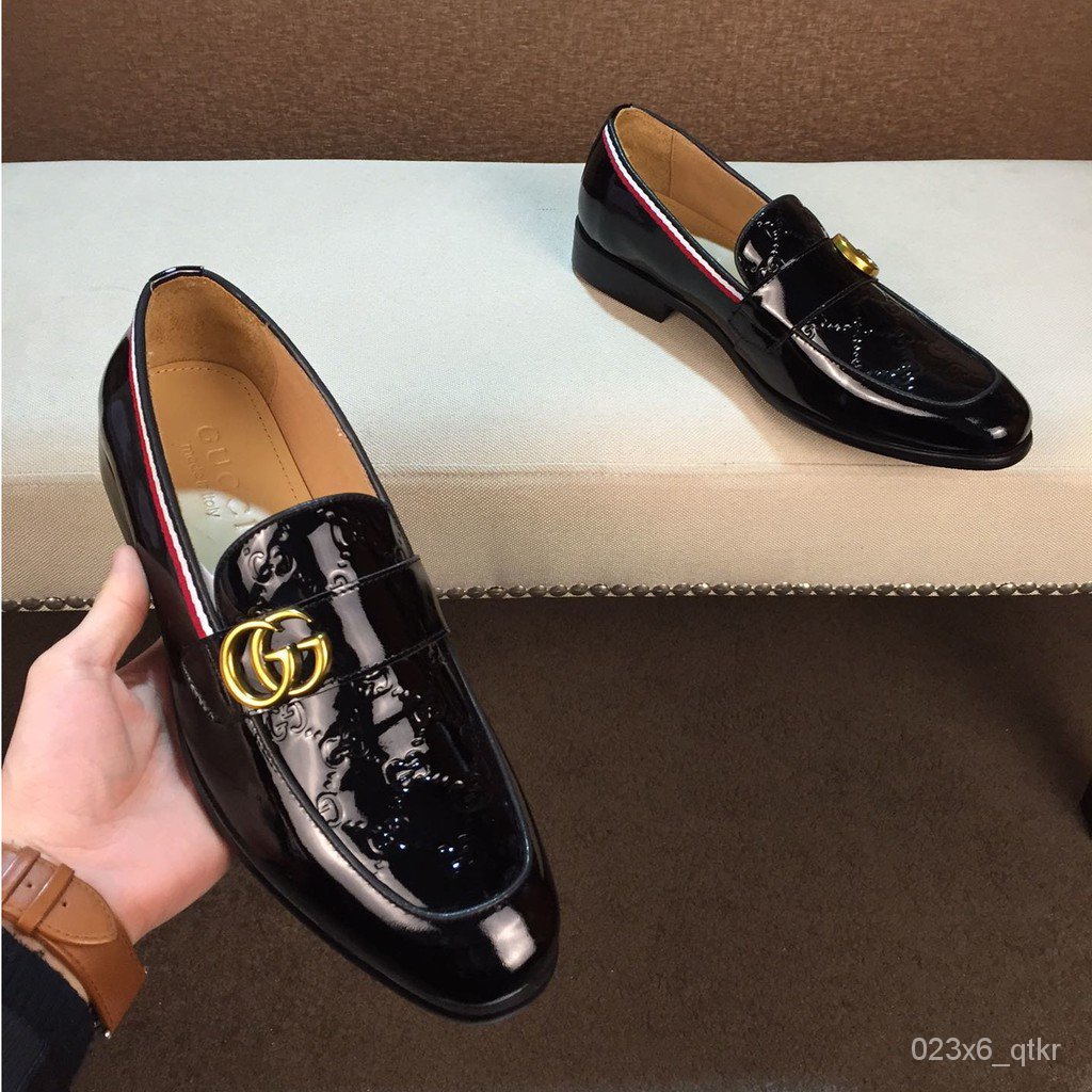 Gucci Genuine Leather Loafer with Double G Shoes For Men phcp | Shopee ...