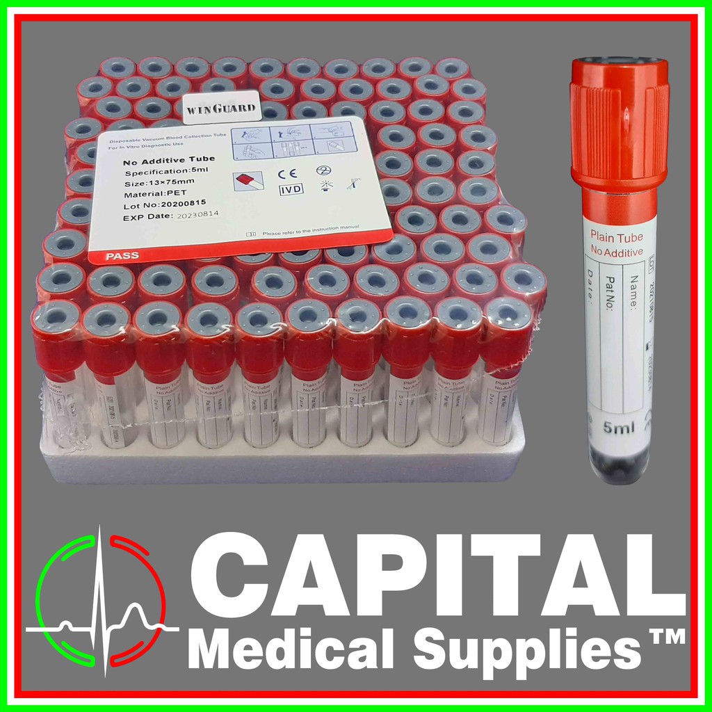 Vacuum Blood Collection Tubes , Clot Activator Red Top 3ml , 100pcs