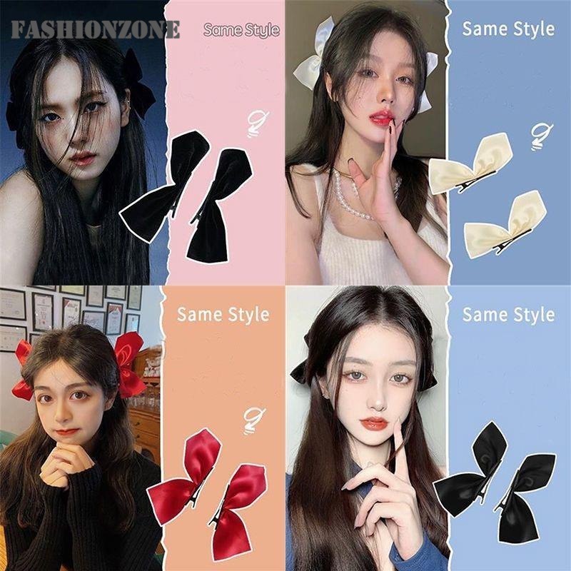 A Pair Of Hairpins Korean Bow Hair Clip Silk Ribbon Hair Pin Girls Women  Fashion Jewelry | Shopee Philippines