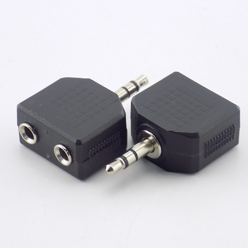 2pcs DIY 3.5mm Stereo Audio Jack Connector Male to Female Double