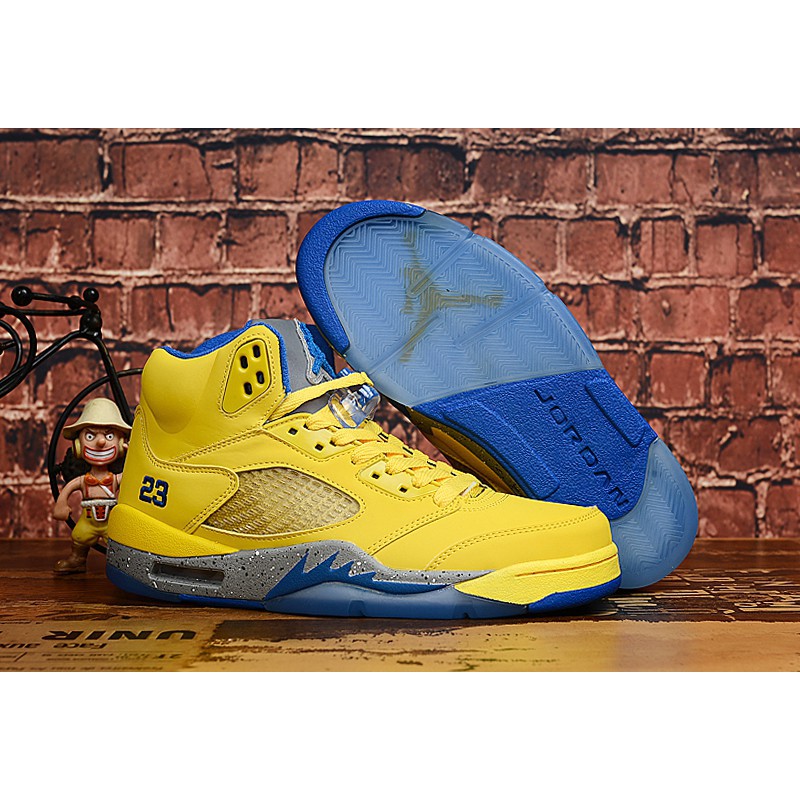 jordan 5 yellow blue