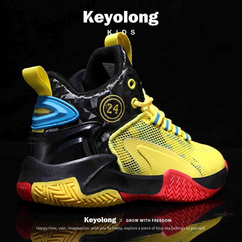 [JDL]basketball shoes for kids/running shoes for boy girl/school shoes/high cut shoes/mesh breathabl