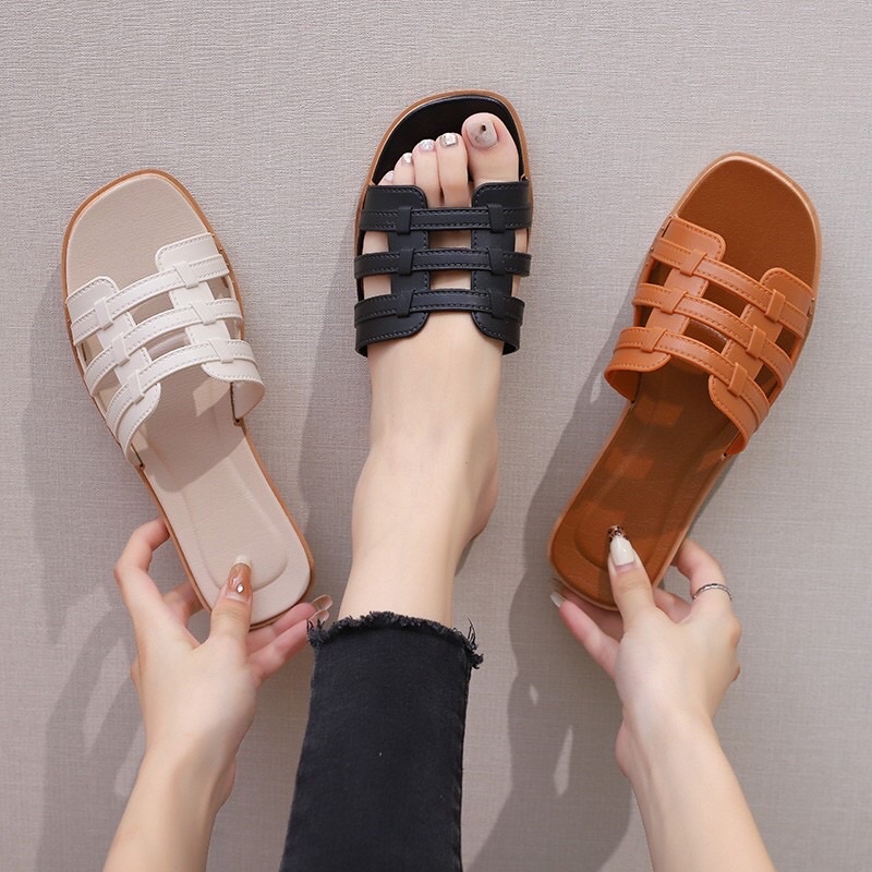 Marche Korean Flat Slippers For Women255(add one size bigger) Shopee