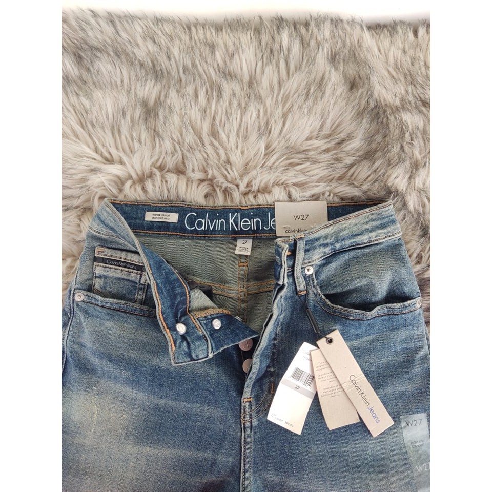 Calvin Klein Jeans High Rise Straight Denim Women Pants | Shopee Philippines