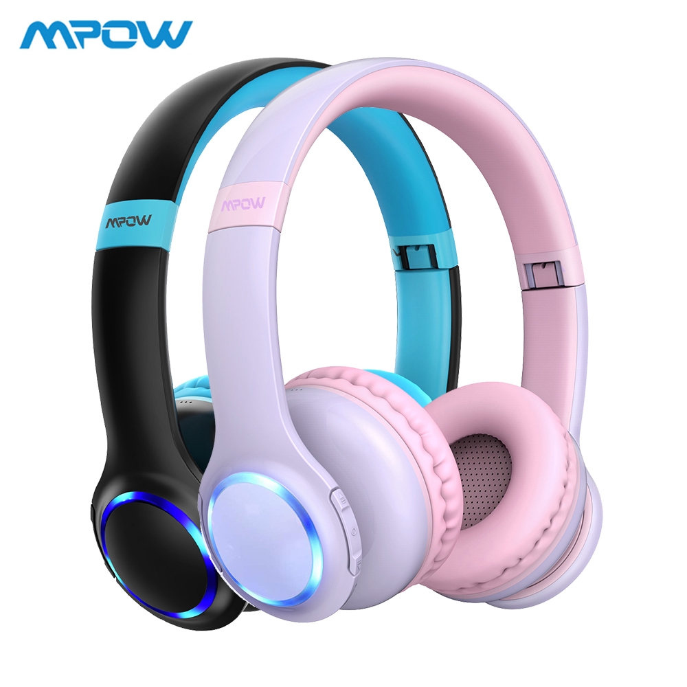 Mpow CH9 Bluetooth Kids Headphones Foldable Headset With Microphone LED