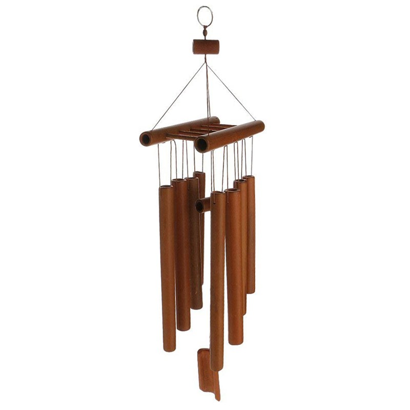 Hand-Crafted Bamboo Tubes Wind Chimes Hollow Tuned Music Natural Bamboo ...