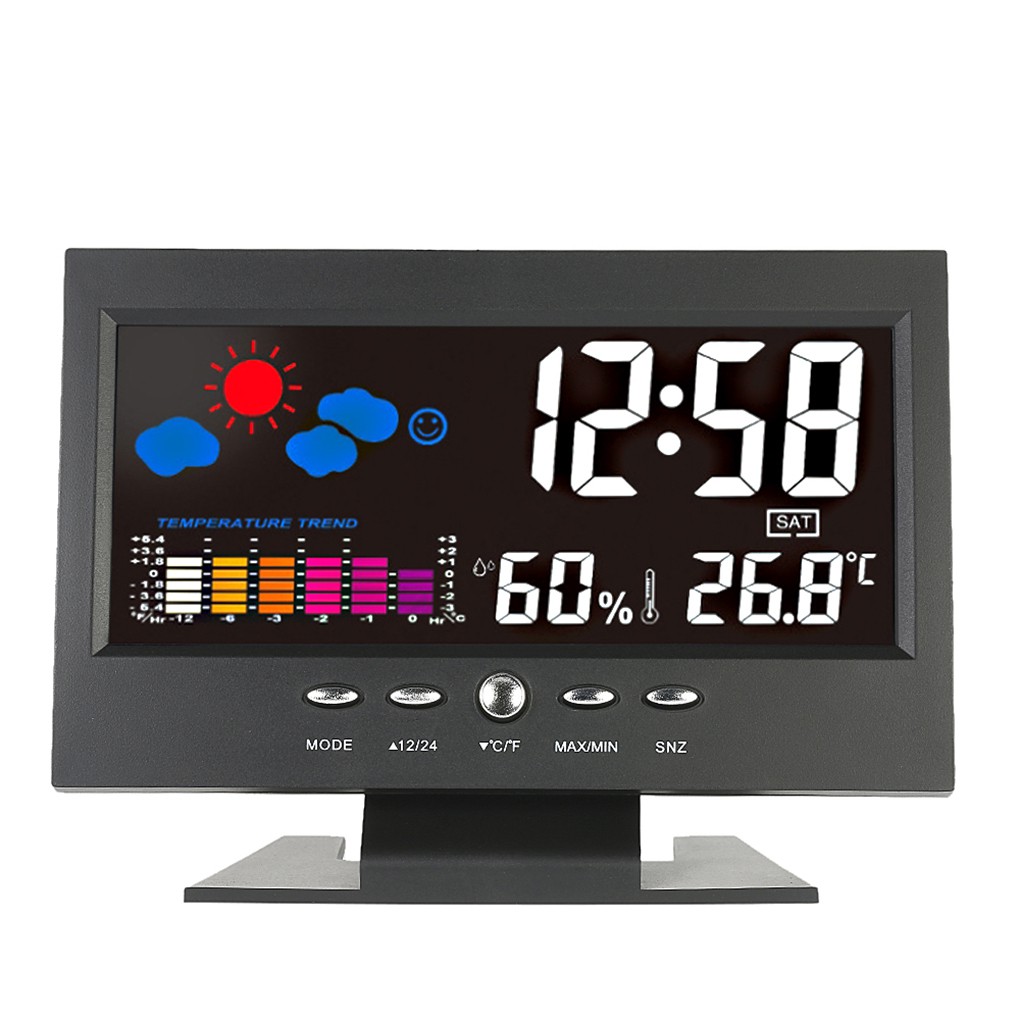 Electric Desktop Clock Electronic Alarm Clock Date Time Calendar