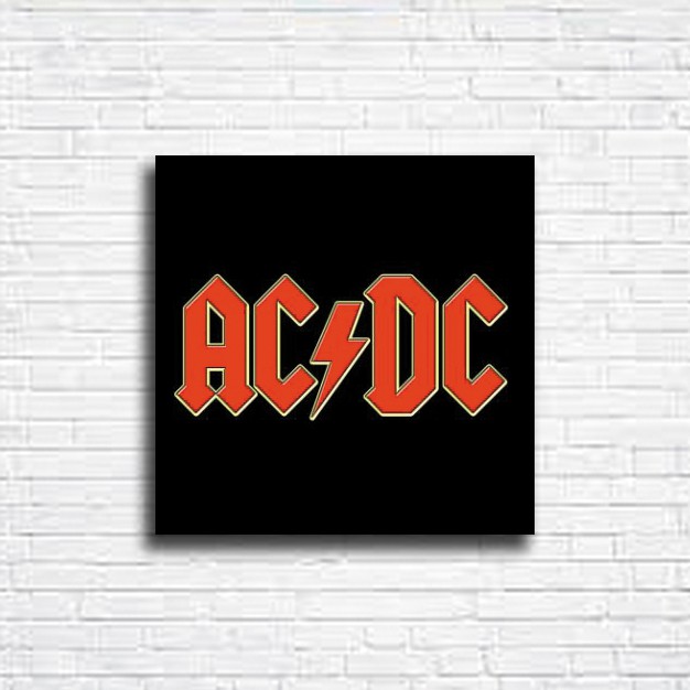 Wall Decor Wall Decoration Home Cafe Poster Wooden Acdc Logo | Shopee ...