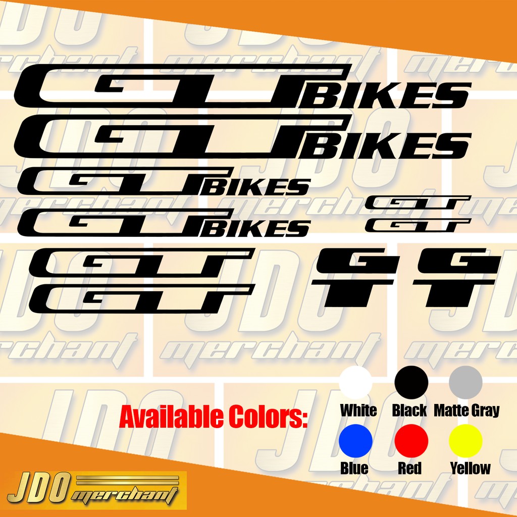GT bikes 1 set Vinyl Stickers Decals Shopee Philippines