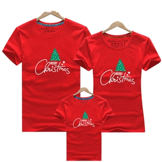 Christmas Family Look Christmas Tree Mommy and Me Clothes Cartoon Matching Family Clothing Mother Daughter Father Baby T-shirt