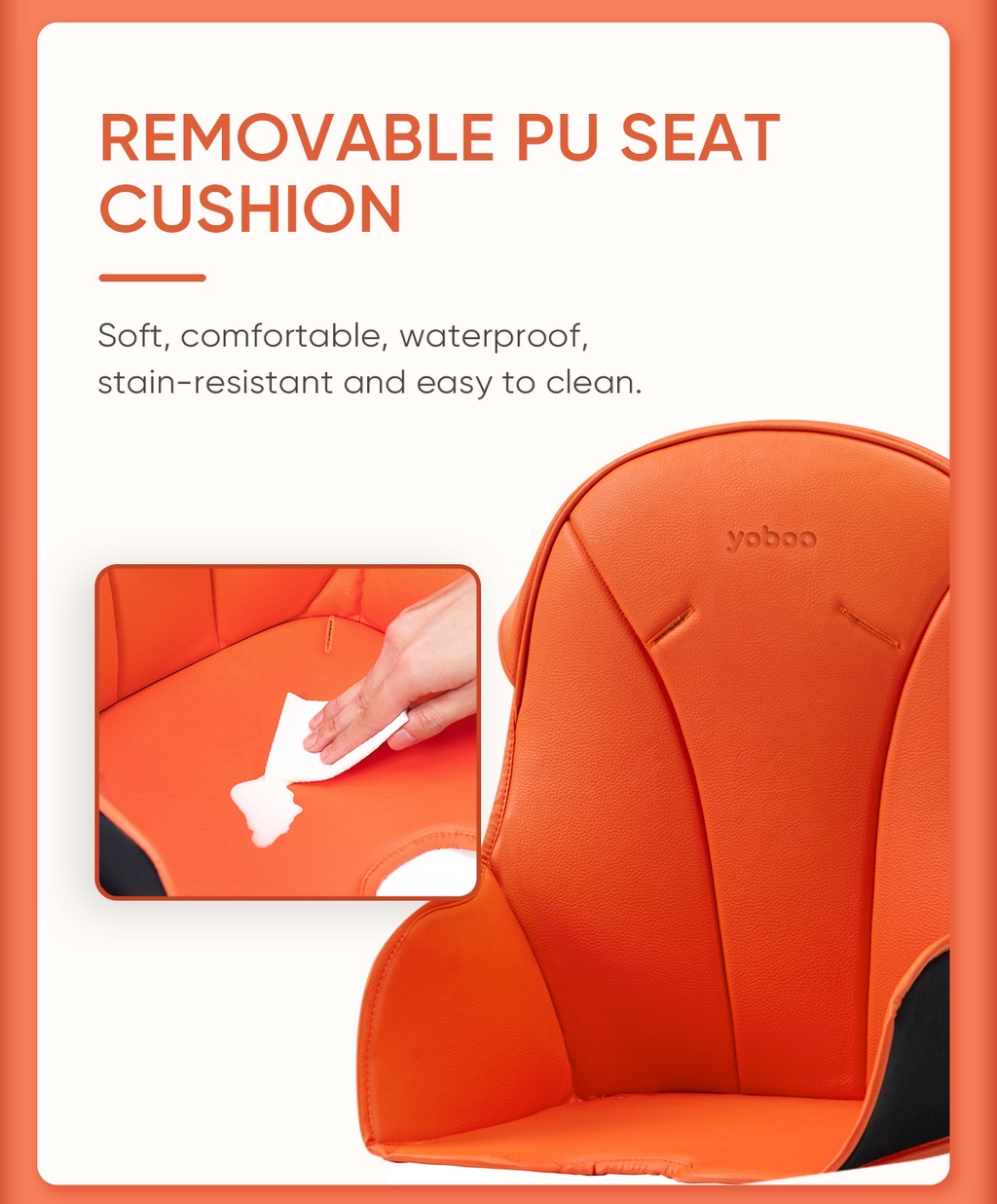 Yoboo Foldable Multifunctional Baby High Chair Clean Easily Adjustable