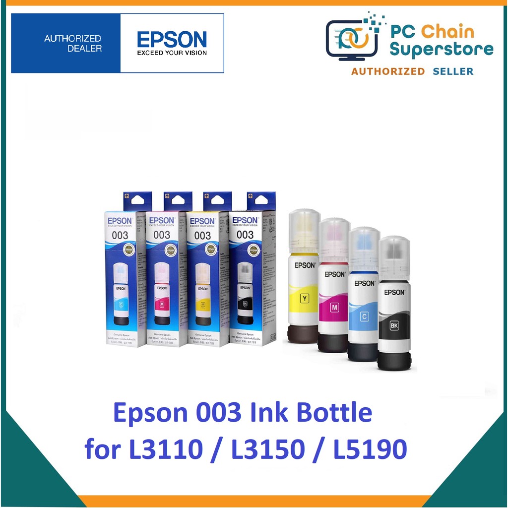 Epson 003 Ink Cartridge for L3110 / L3150 / L5190 Shopee Philippines