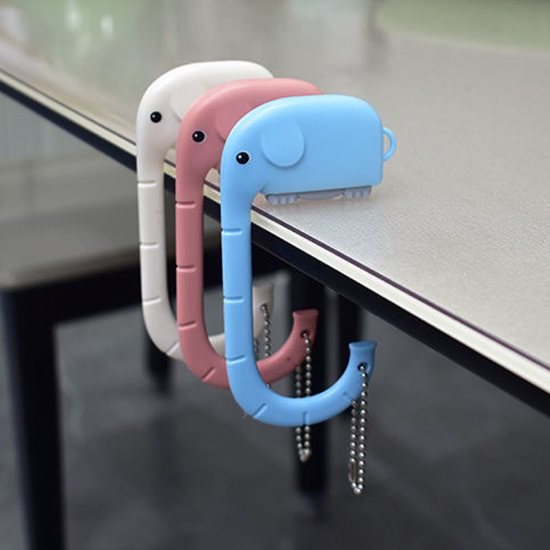 Hook Detachable Movable Elephant Shape Paste Free Traceless Strong Load-bearing Hanging Heavy Objects Bags on The Side Of The Desk for Student Schoolbag School Office Outside Library