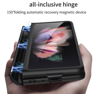 Original GKK Hinge Full Protection Magnetic Adsorption Case for Samsung Galaxy Z Fold 3 Hard Plastic Kickstand S Pen Slot Holder Case #3