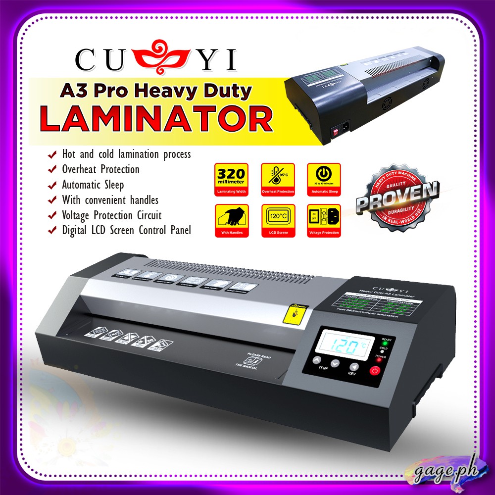 Cuyi A4 A3 Size Laminator Hot Cold Reverse Function 220v Heavy