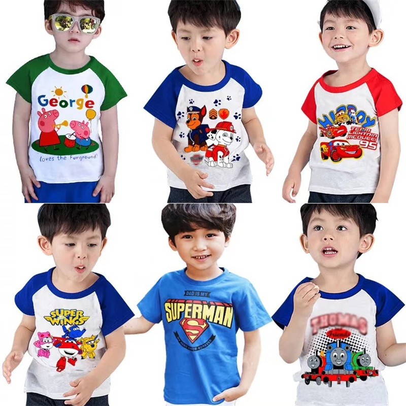 Ang mga bata ng mga lalaki at kababaihan ay maikling sleeve t-shirt na ...