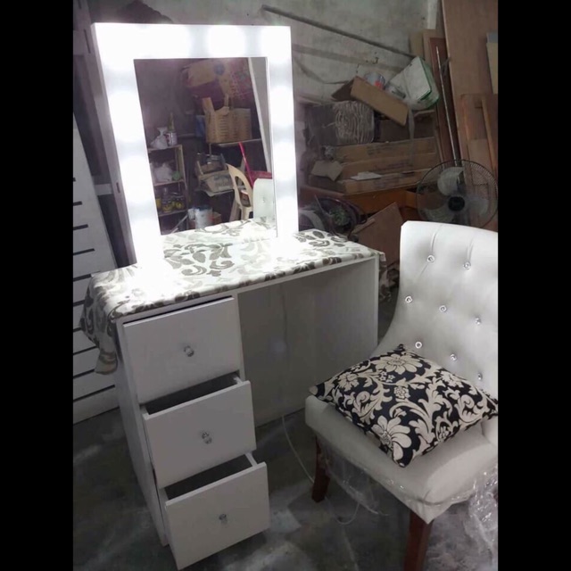 Vanity Mirror With Chair Lights Shopee Philippines